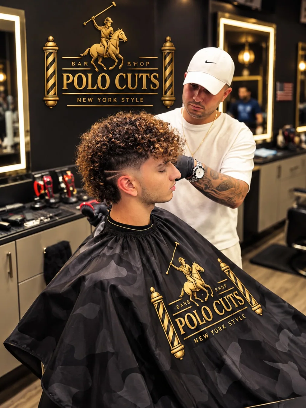 Curly Hair Design at Polo Cuts Barbershop